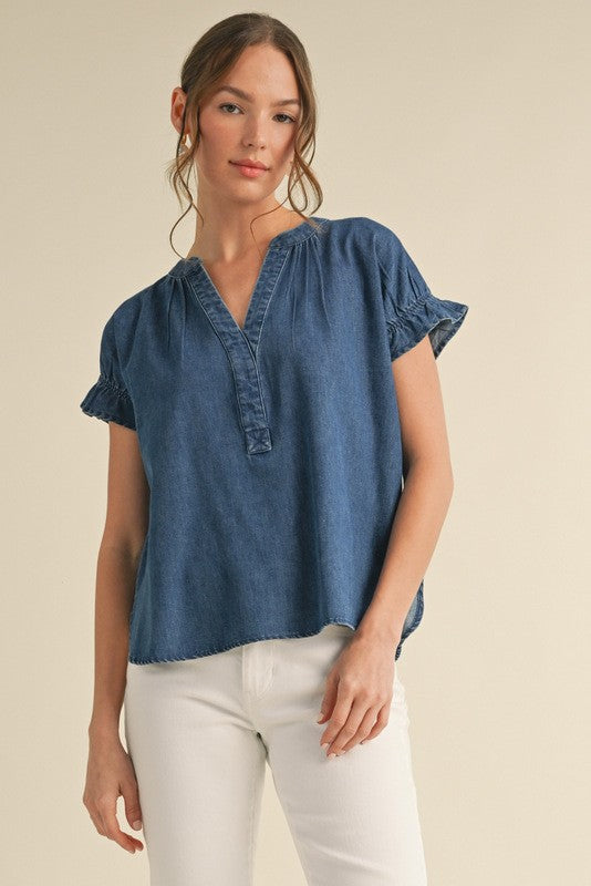 The Denim Short Sleeve Top