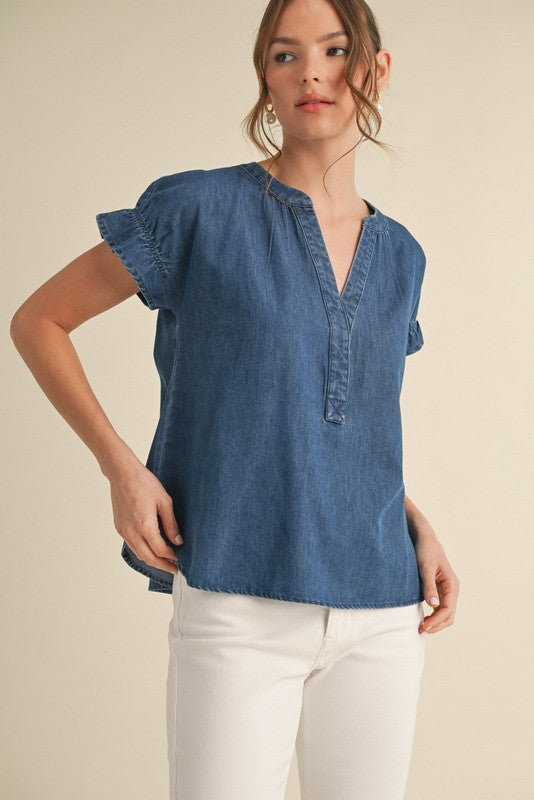 The Denim Short Sleeve Top