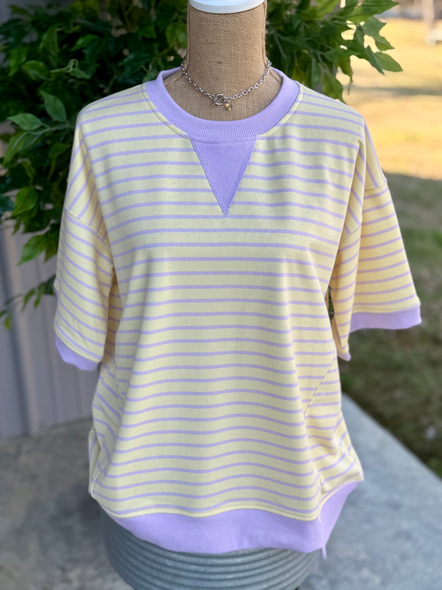 Steph Striped Terry Top