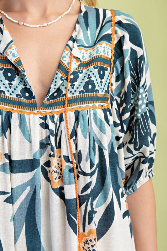 Jenna Boho Style Midi Dress