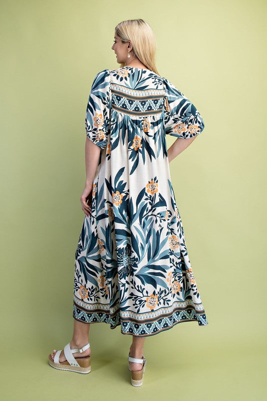 Jenna Boho Style Midi Dress