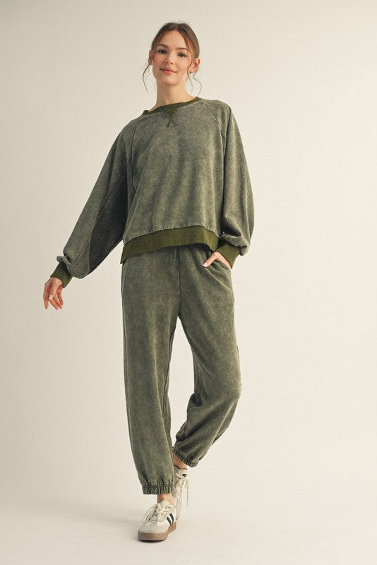 Comfy Garment Washed Jogger Set