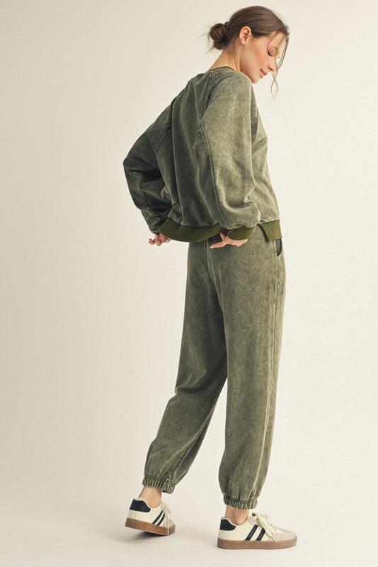 Comfy Garment Washed Jogger Set