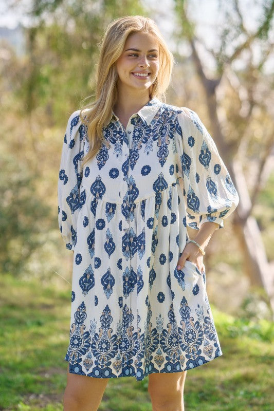 Winona Printed Shirt Dress