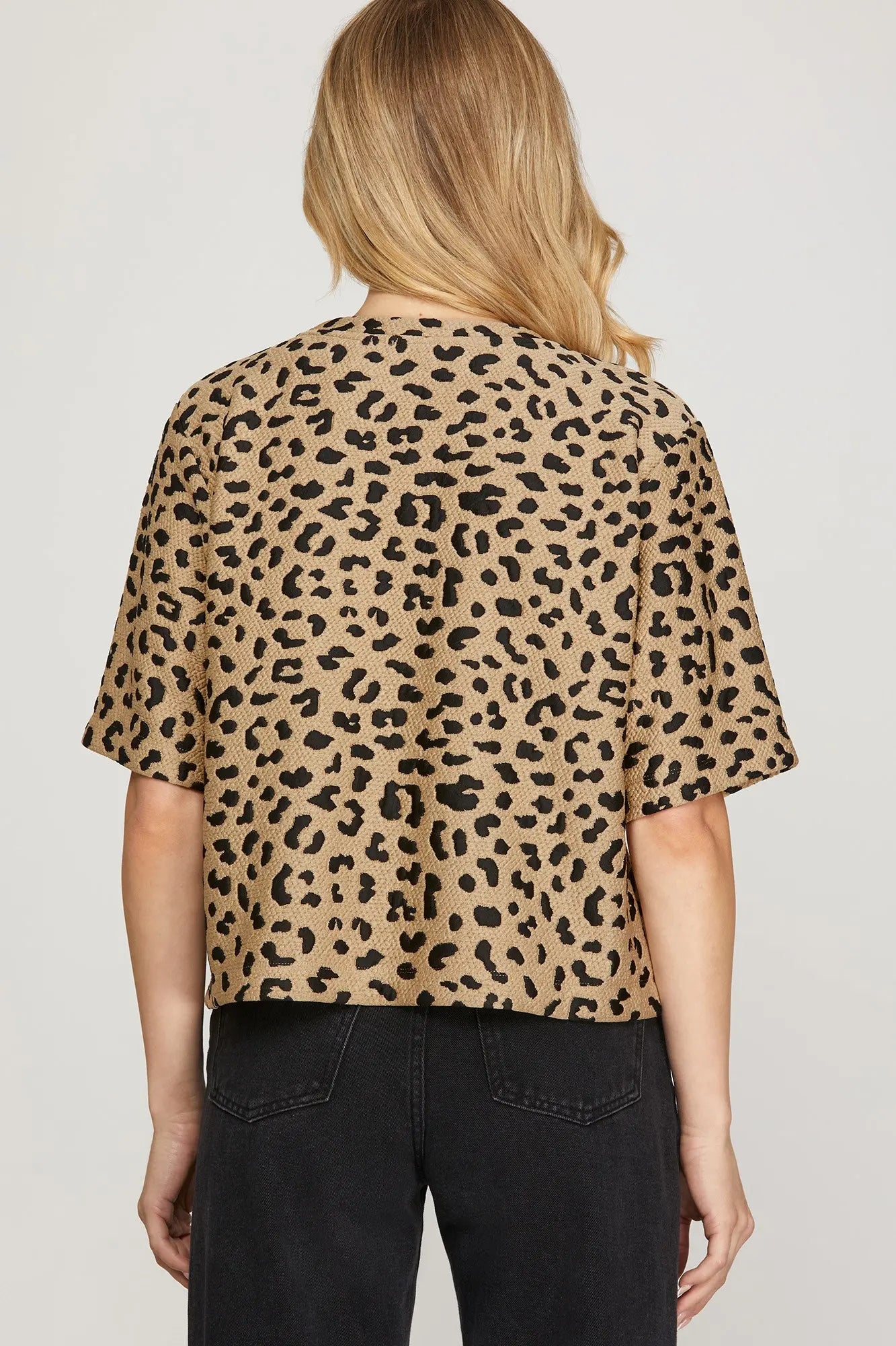 Textured Leopard Knit Top