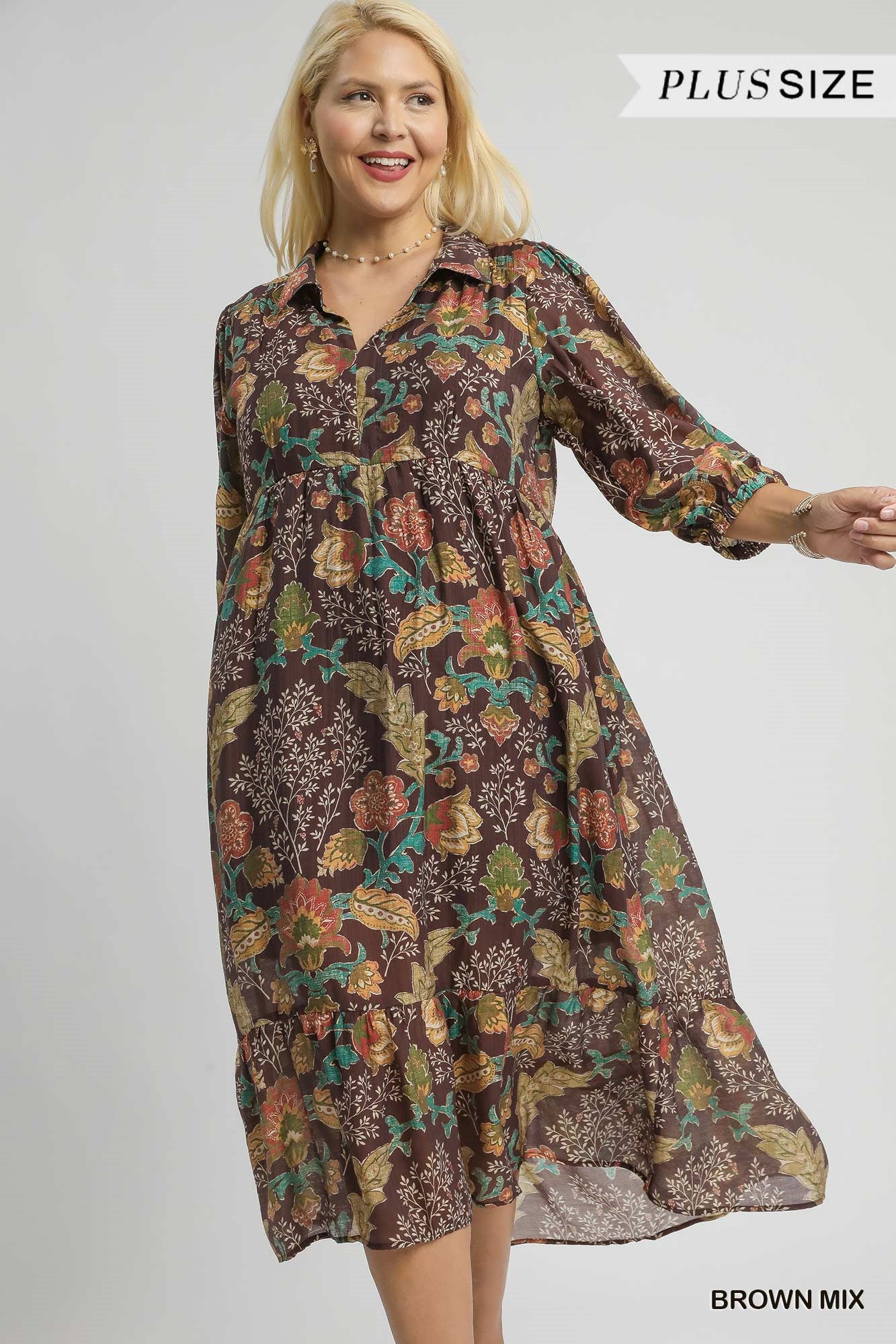Randi Floral Plus Dress