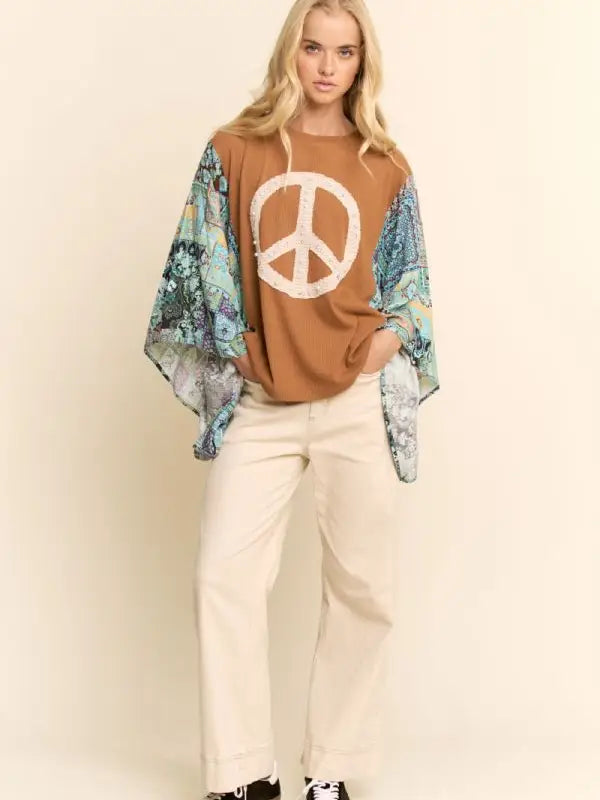 Boho Peace Sign Top