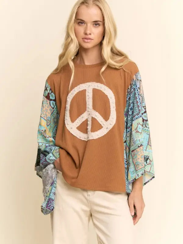 Boho Peace Sign Top