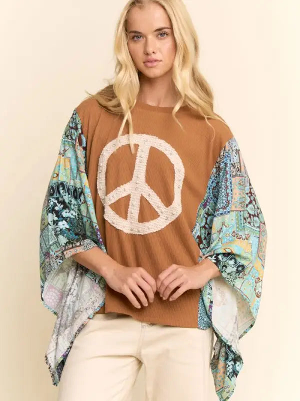 Boho Peace Sign Top