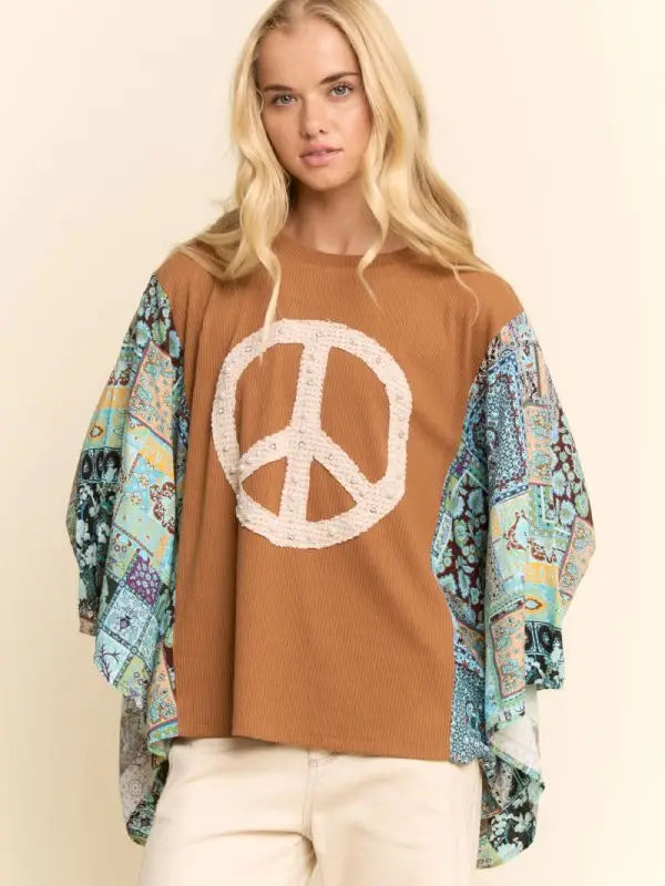 Boho Peace Sign Top