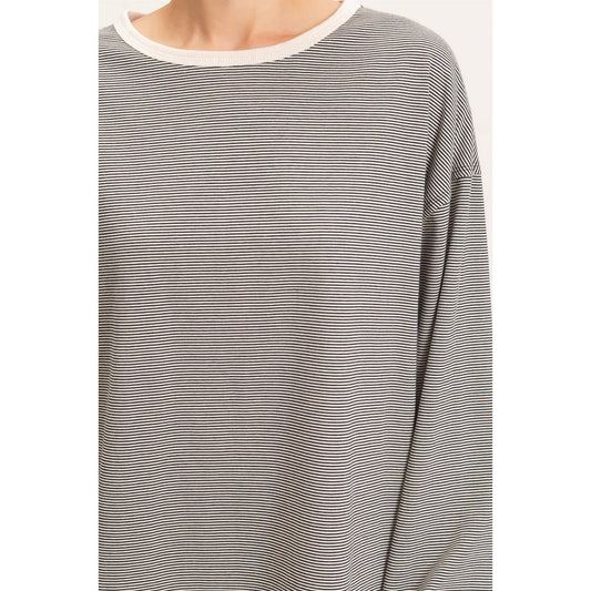 Kendra Striped Boat Neck Top