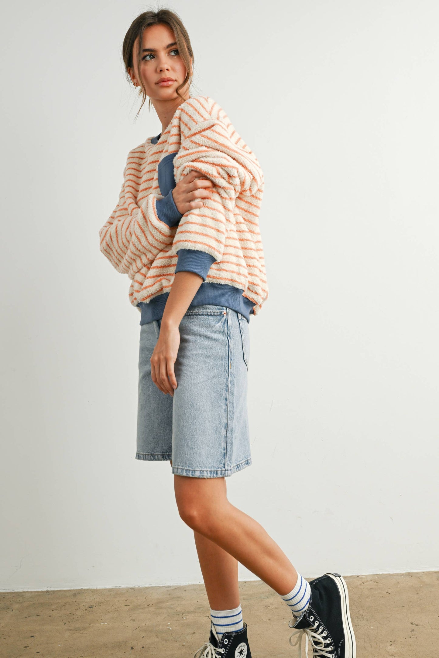 Doni Striped Oversized Crewneck Pullover