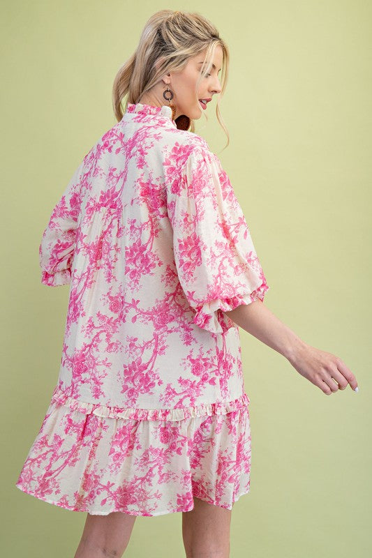 Annie Floral Button Down Ruffle Dress - Milly's Boutique