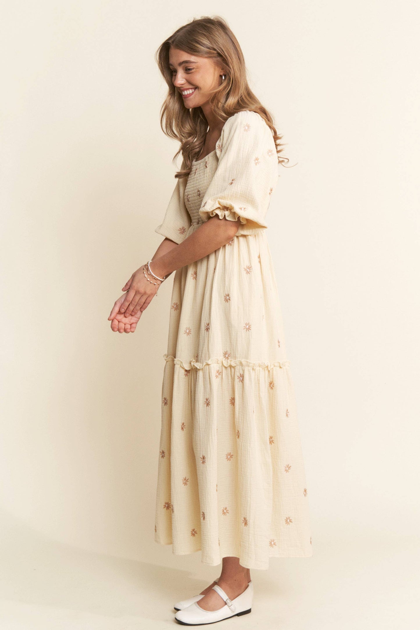 Annie Floral Embroidered Maxi Dress - Milly's Boutique