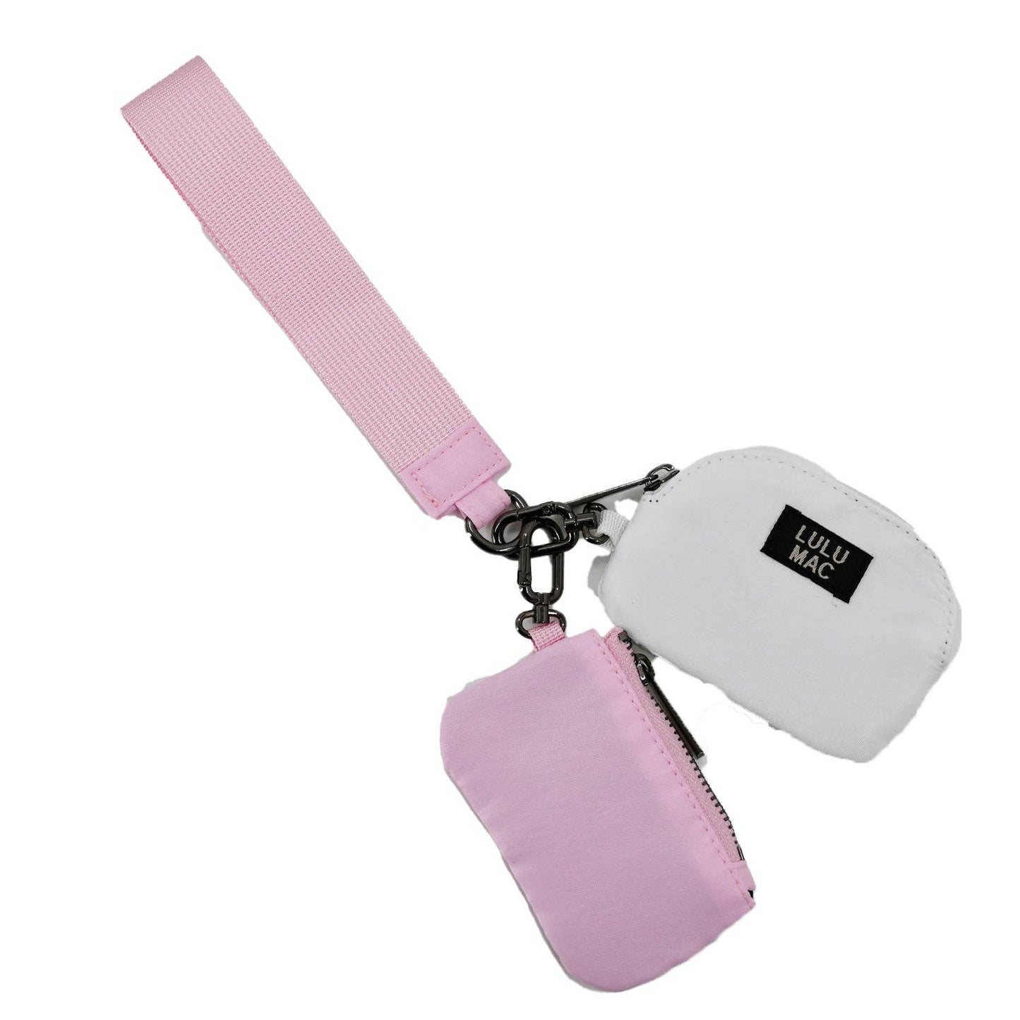 Pink/White Lulu Mac Double Pouch Wristlets
