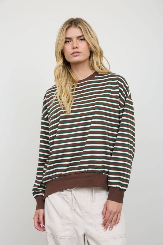 Jonie Striped Knit Top