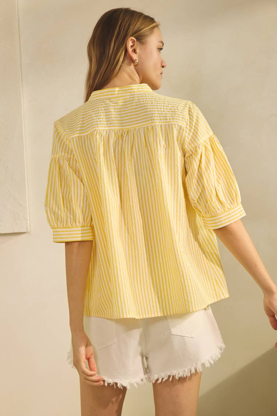 Jolie Striped Split Neck Top
