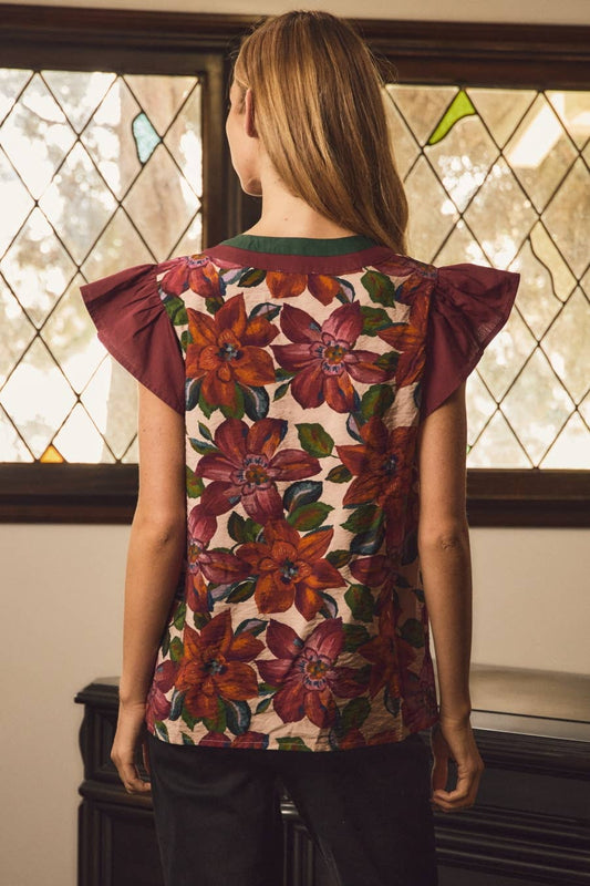 Vicki Floral Print Plus Top