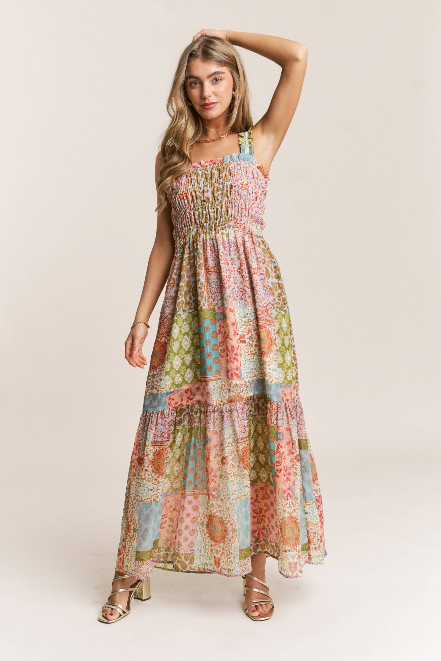 Baily Boho Style Smocked Maxi Dress - Milly's Boutique