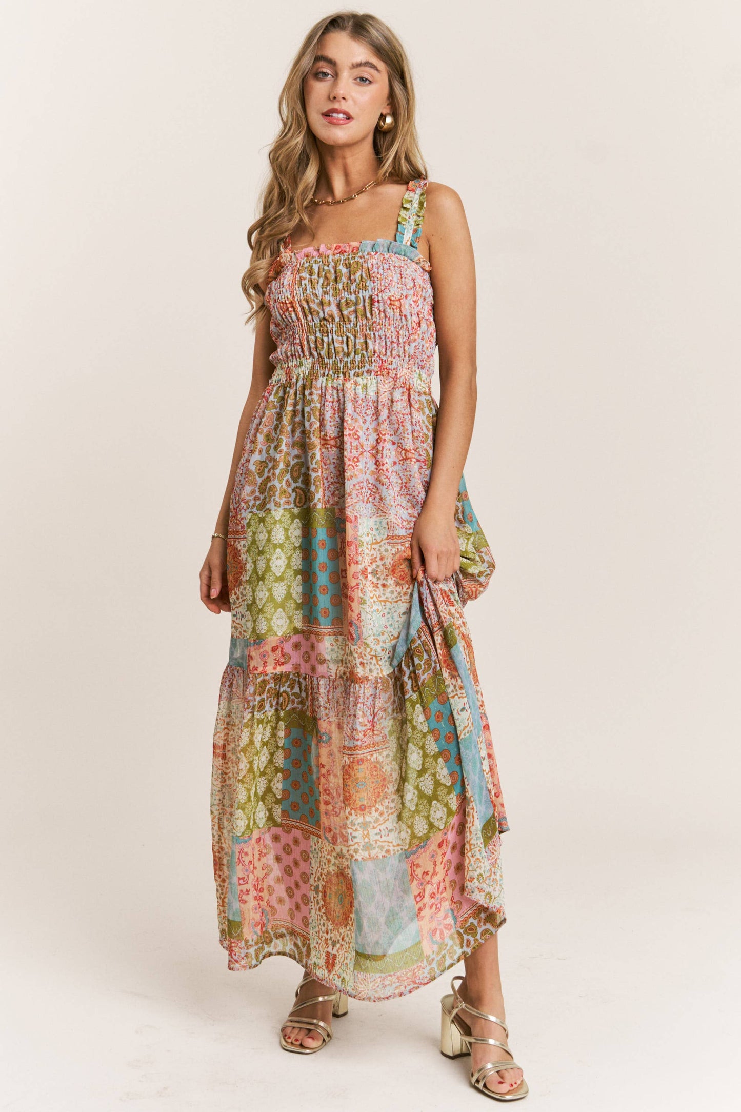 Baily Boho Style Smocked Maxi Dress - Milly's Boutique