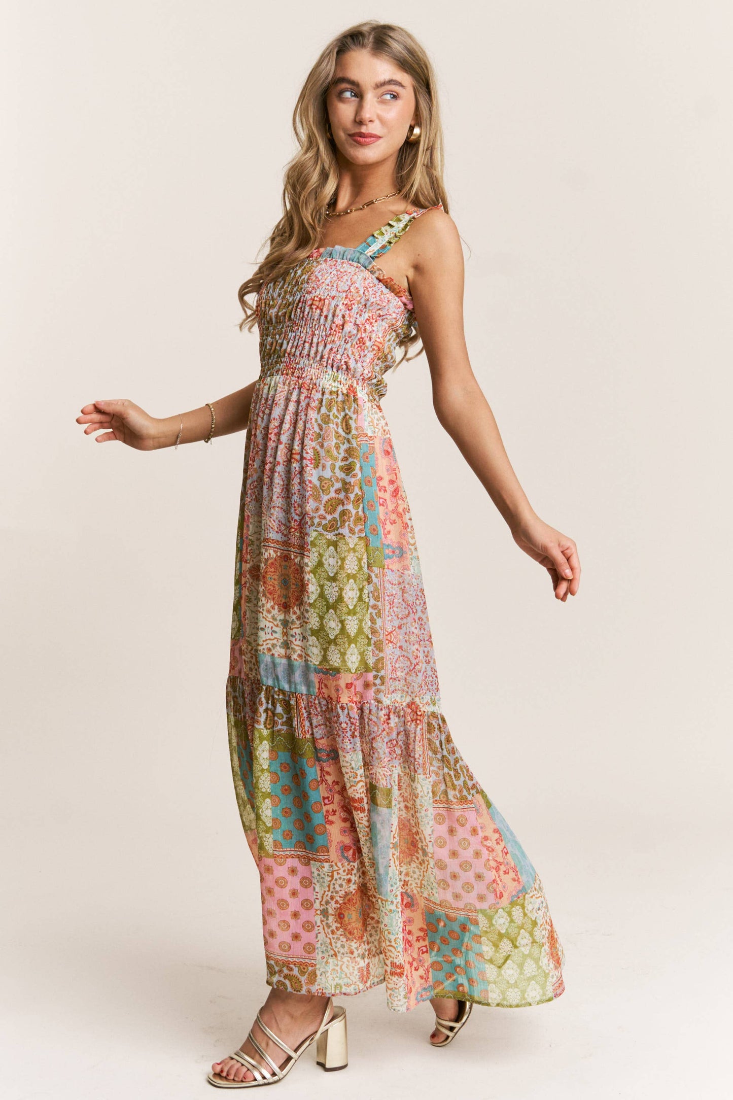 Baily Boho Style Smocked Maxi Dress - Milly's Boutique