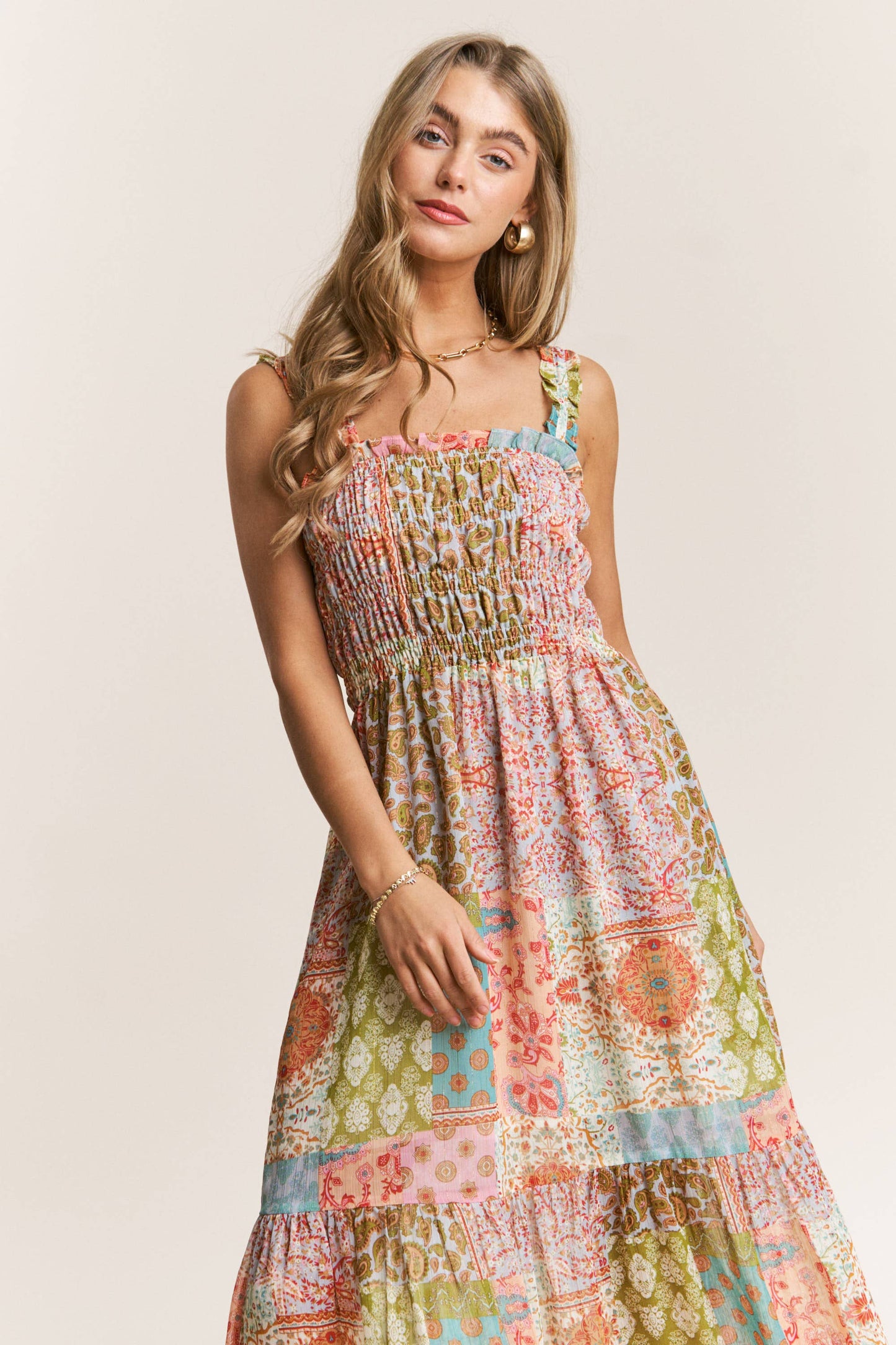 Baily Boho Style Smocked Maxi Dress - Milly's Boutique