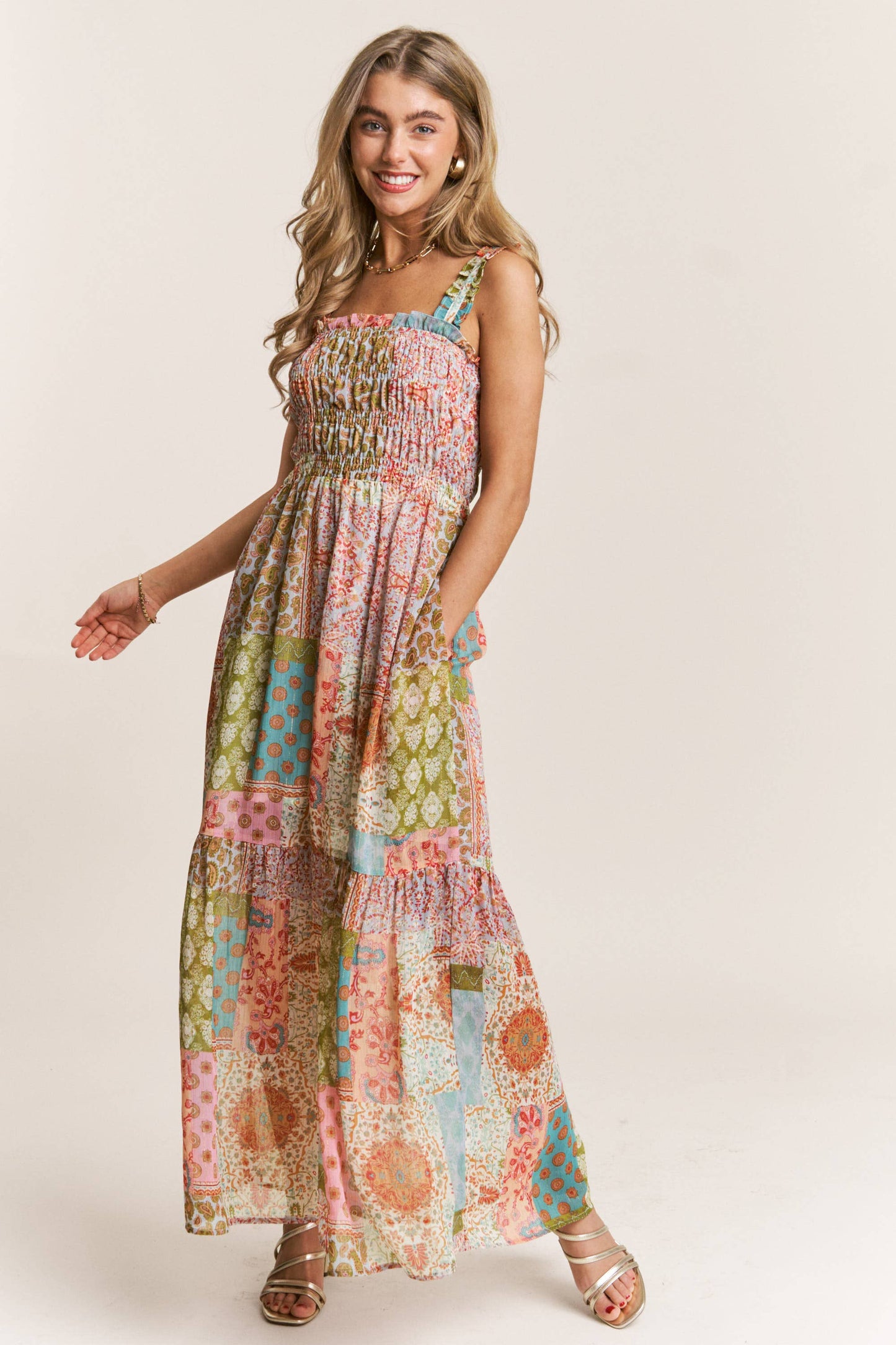 Baily Boho Style Smocked Maxi Dress - Milly's Boutique