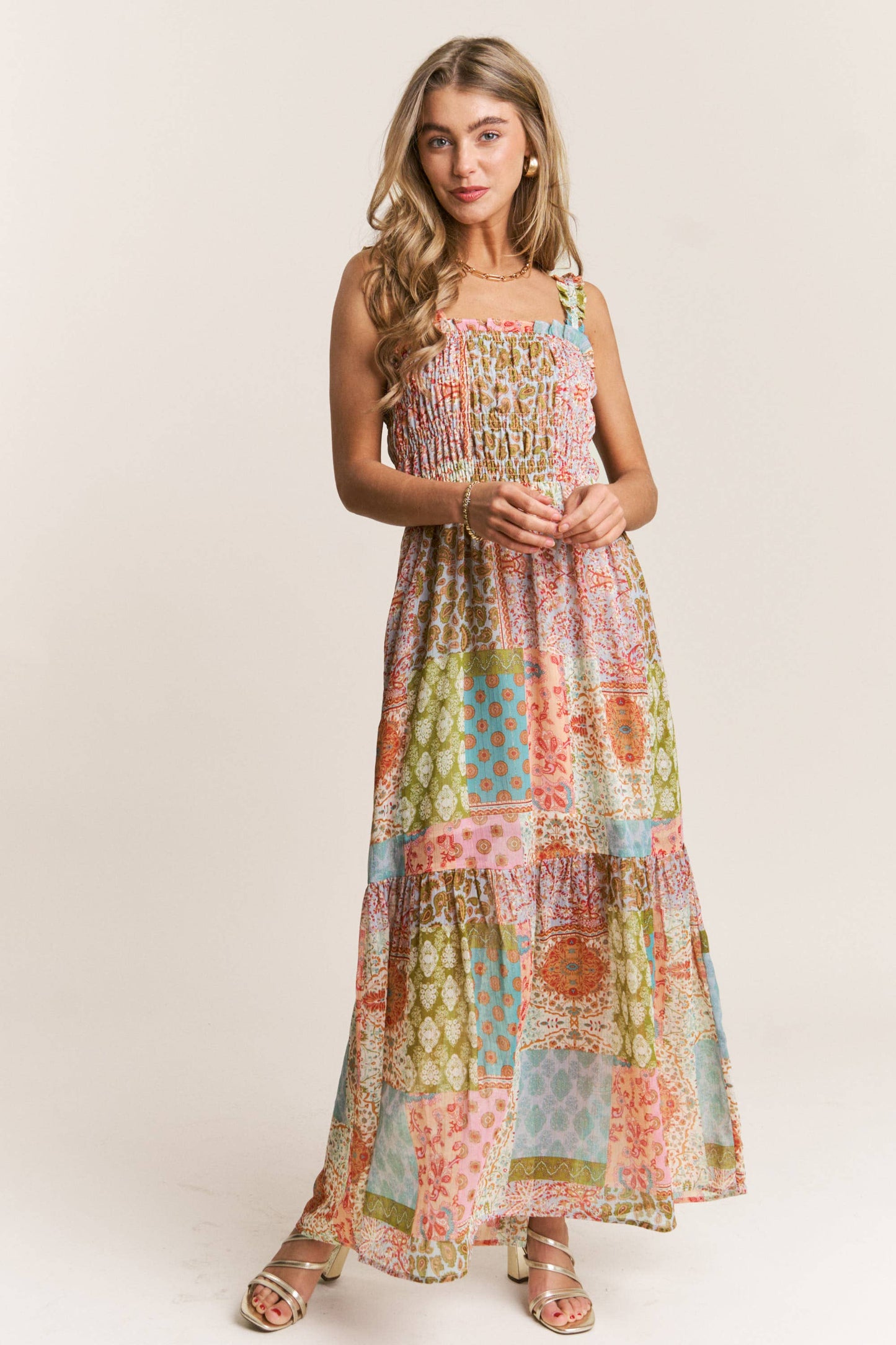 Baily Boho Style Smocked Maxi Dress - Milly's Boutique