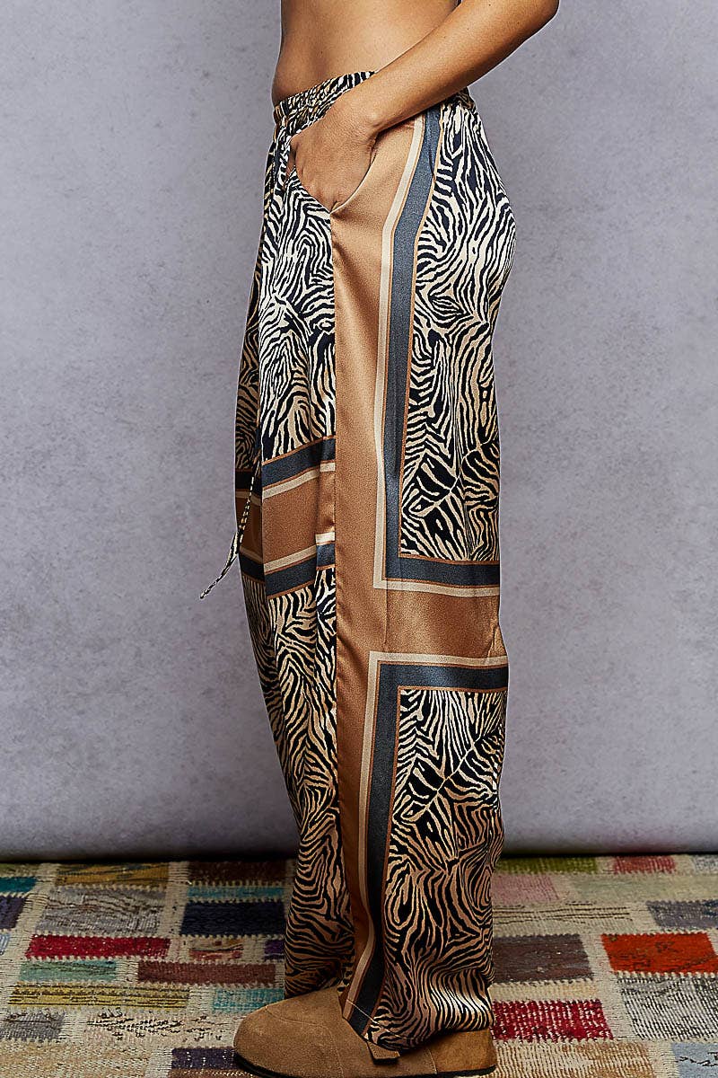 Diva Zebra Printed Drawstring Pants