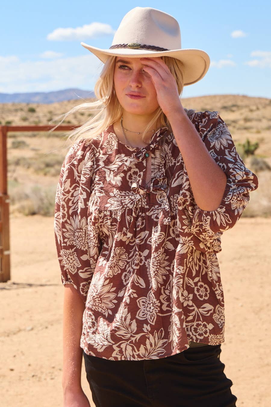 Boho Mocha Wave Top - Milly's Boutique