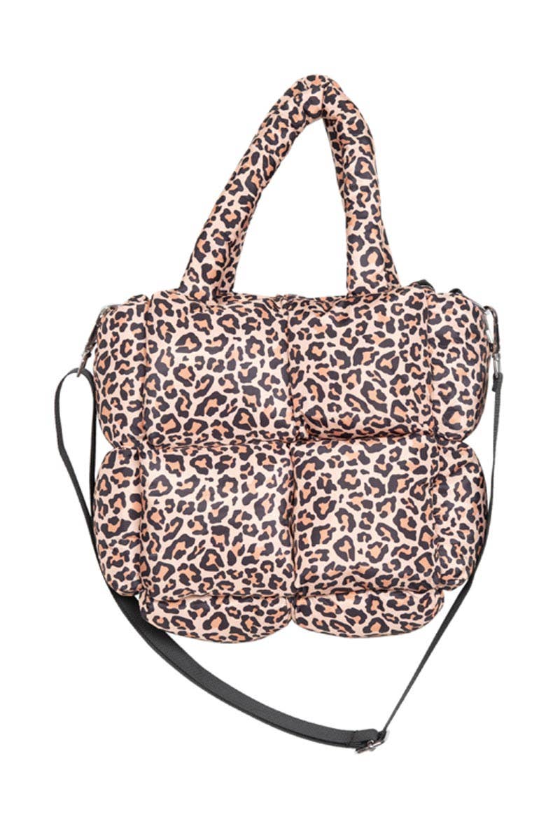 Brown Leopard Mini Puffer Tote - Milly's Boutique