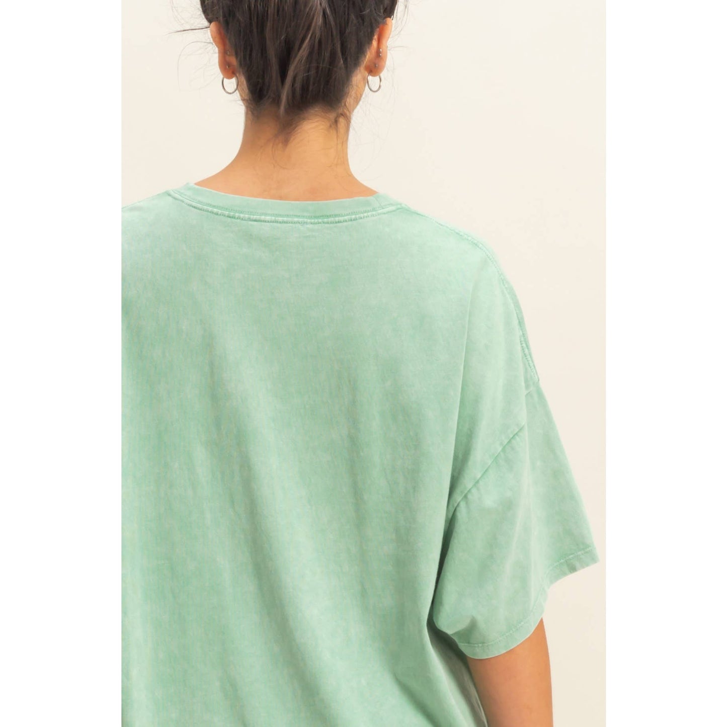 Amy Mineral Washed Oversized Crew Neck Tee