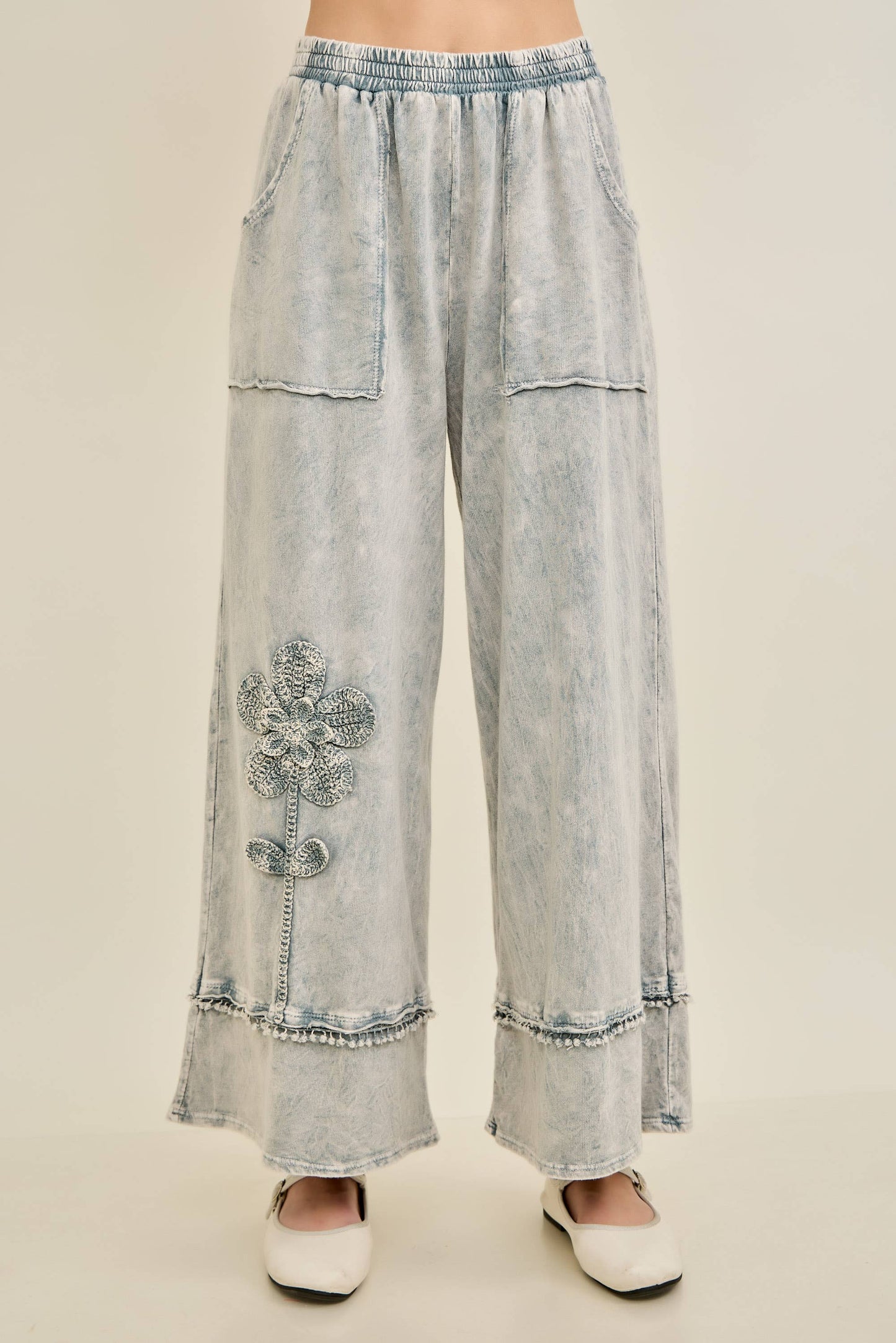 Mineral Washed Flower Garden Pants