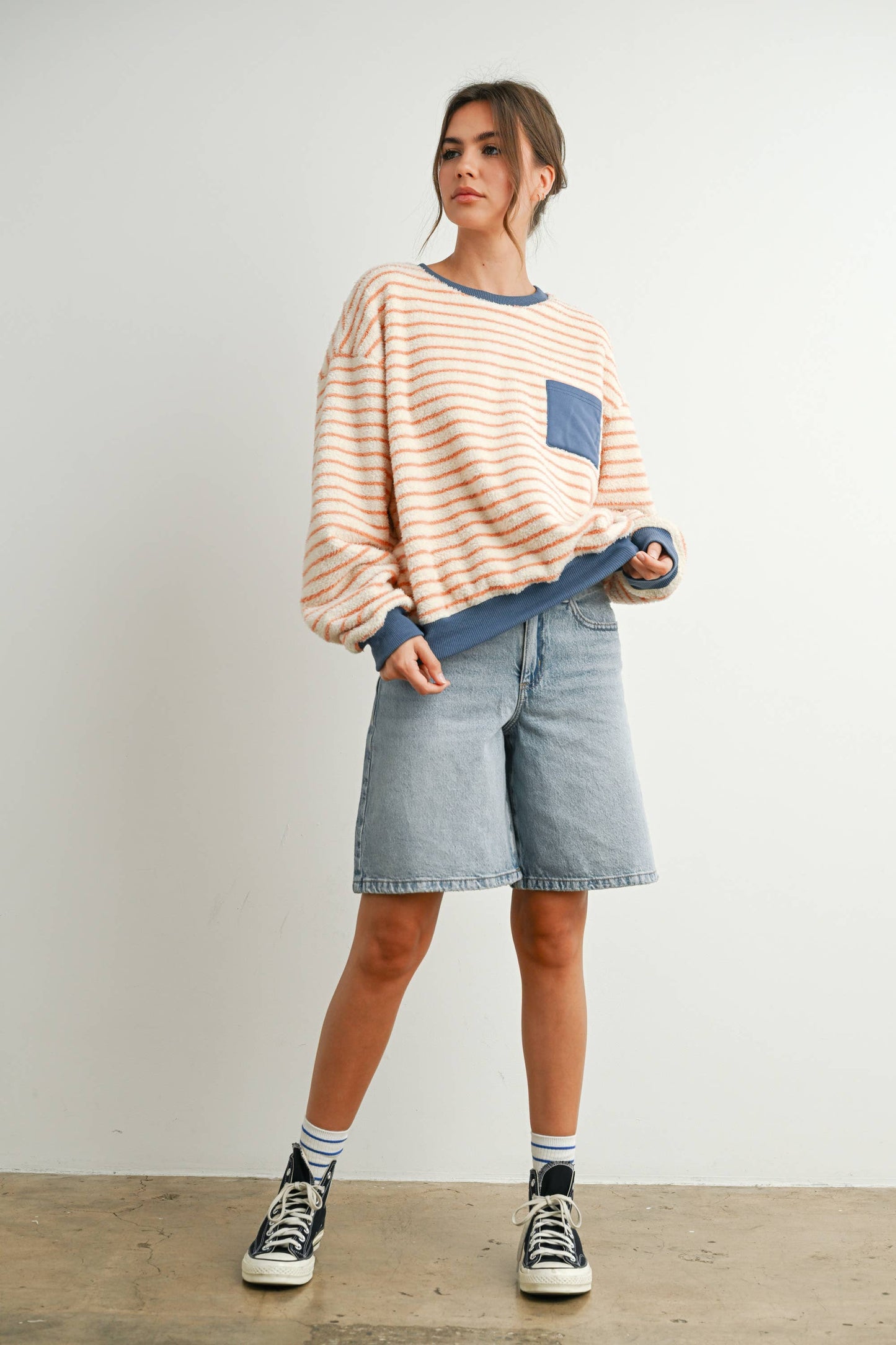 Doni Striped Oversized Crewneck Pullover