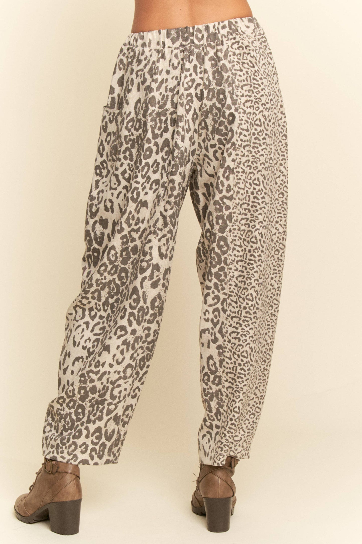 The Leopard Pull on Barrel Pant