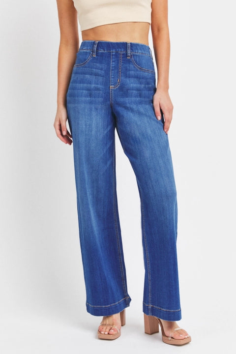 Cello High Rise Pull-On Wide Leg Jeans - Milly's Boutique