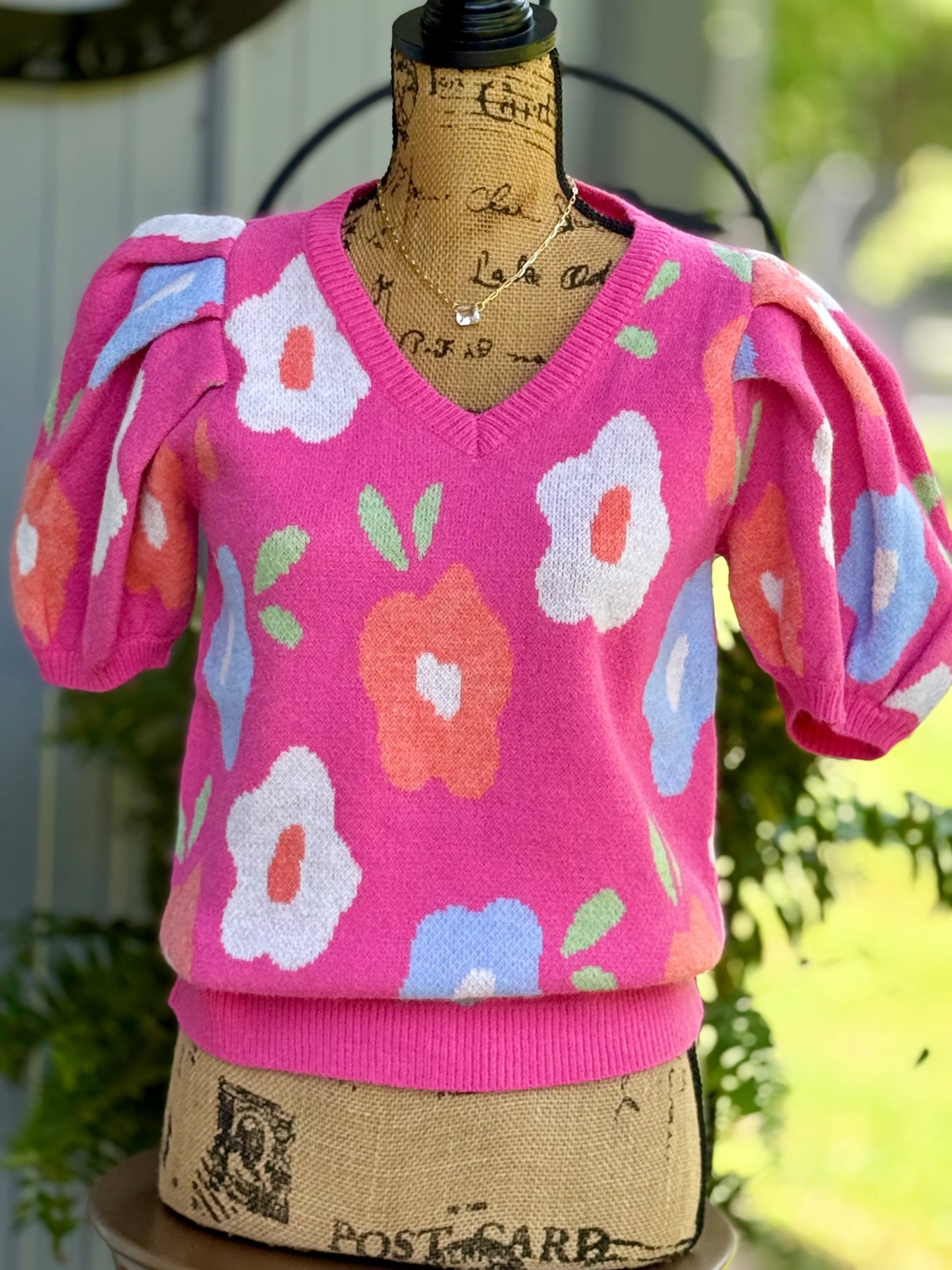 Clara Puff Sleeve V Neck Sweater - Milly's Boutique