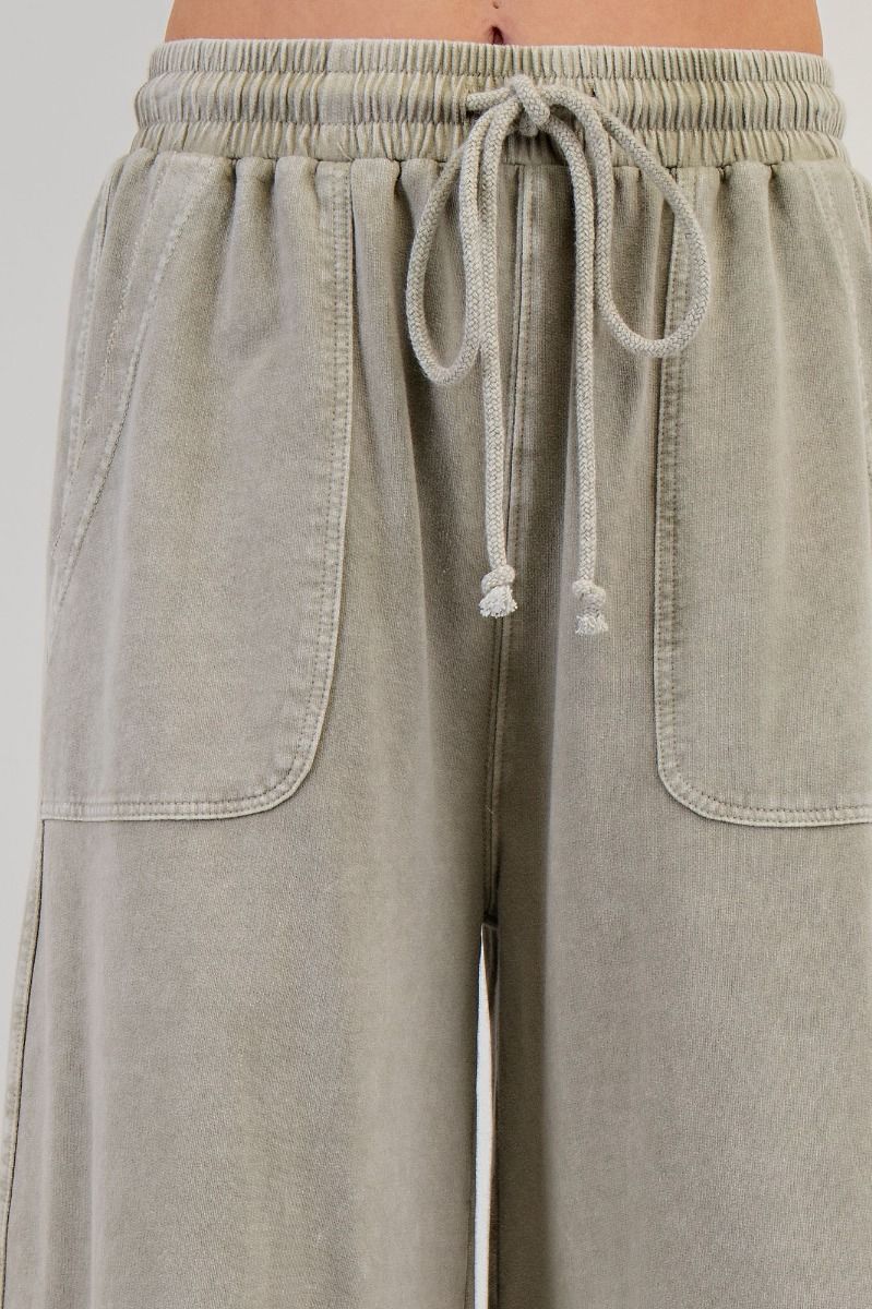 Comfy Mineral Washed Wide Leg Plus Pants - Milly's Boutique