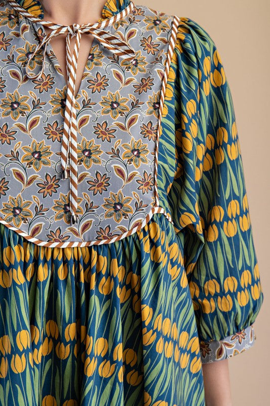Cricket Boho Mixed Print Dress - Milly's Boutique