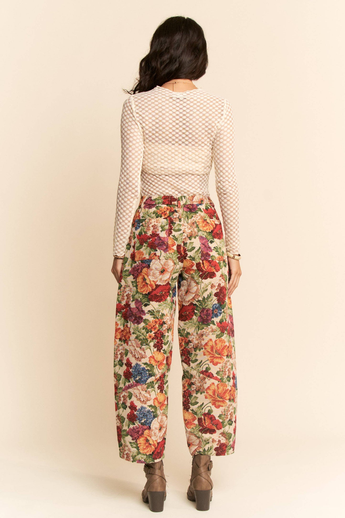 Vintage Inspired Floral Barrel Pants