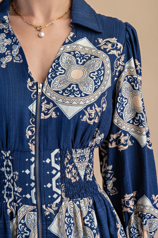 Dani Tile Print Midi Dress - Milly's Boutique