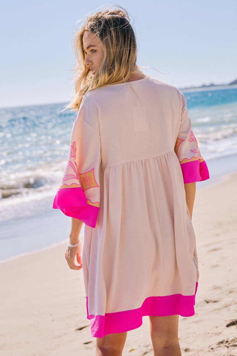 Darla Embroidered V Neck Dress - Milly's Boutique