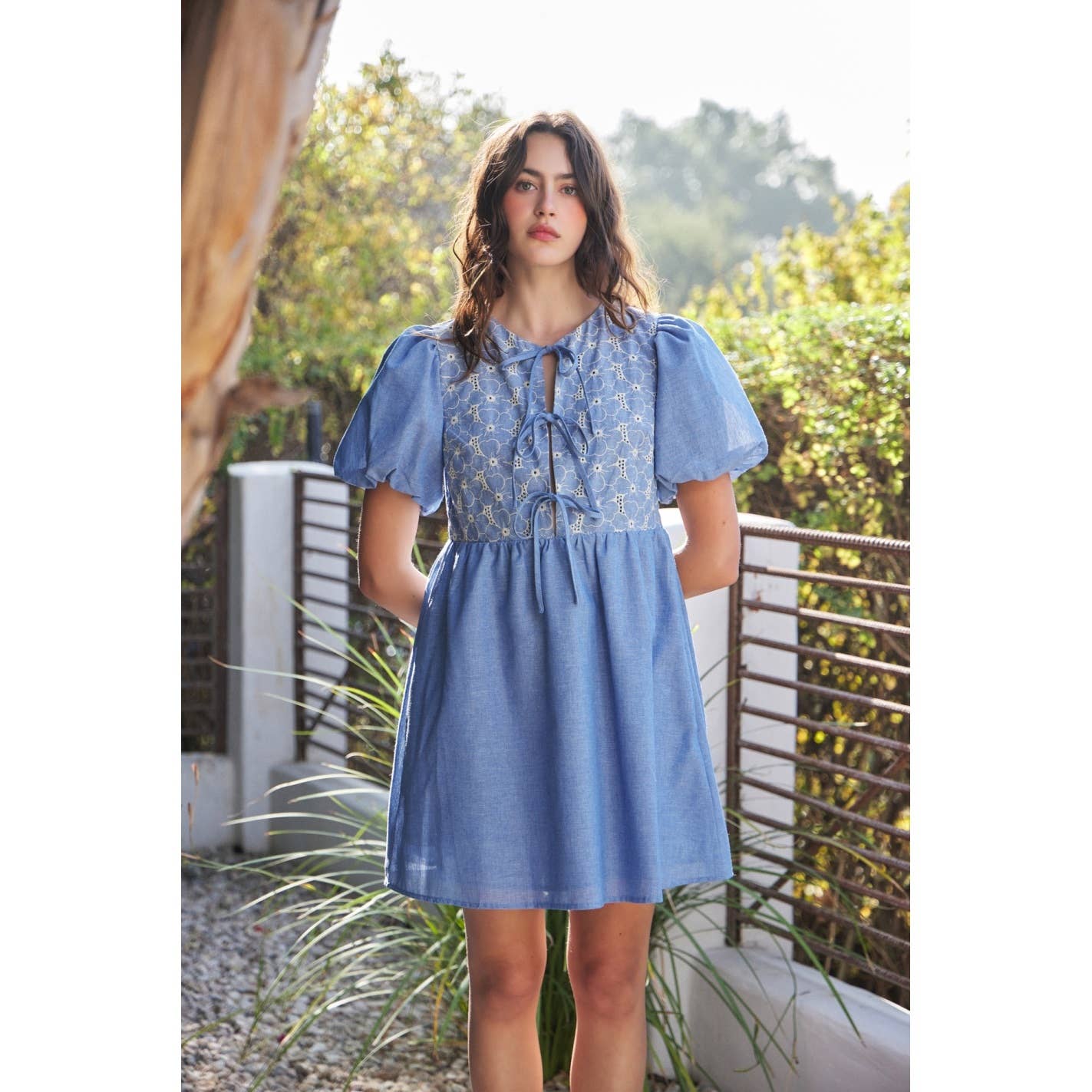 Darla Eyelet Detail Dress - Milly's Boutique