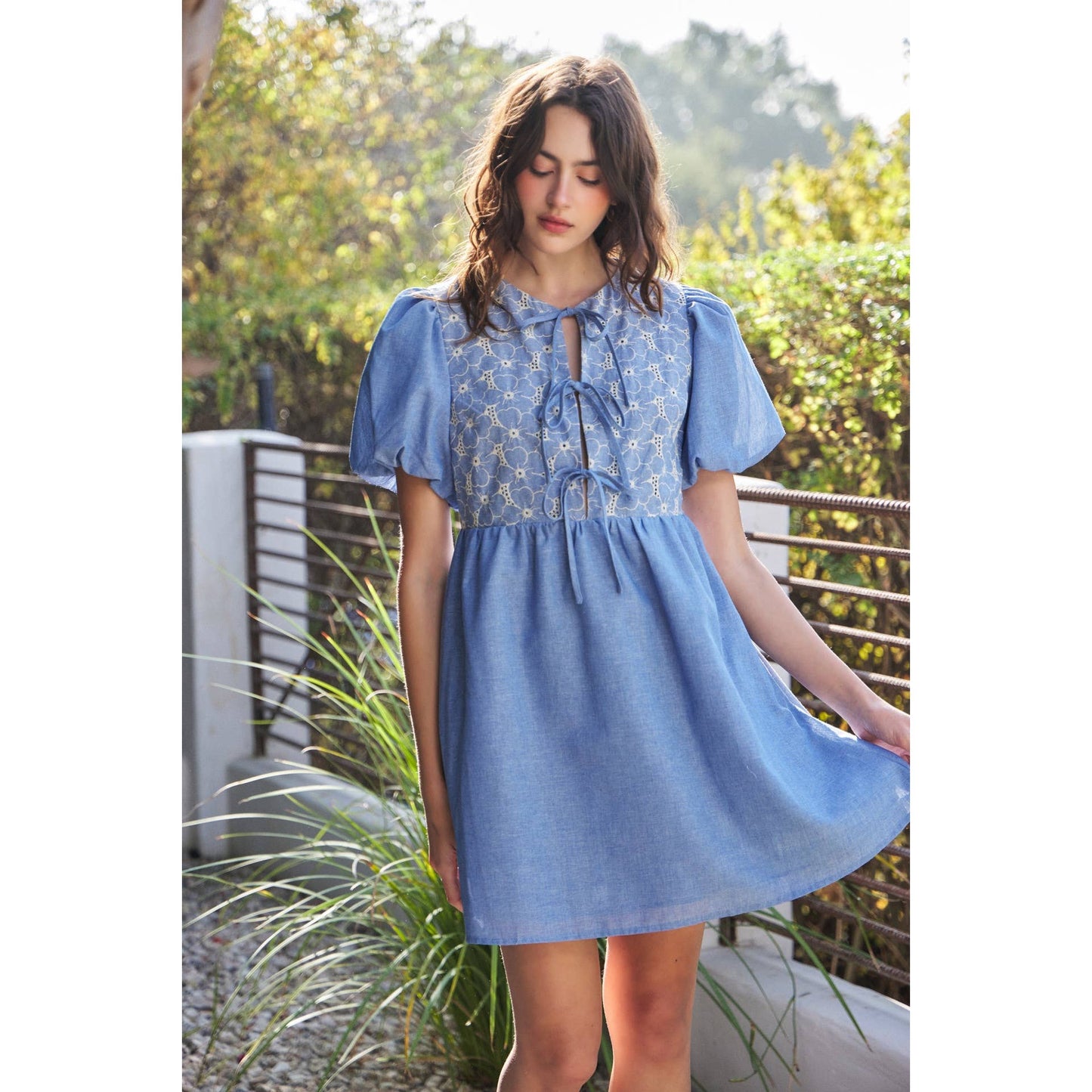 Darla Eyelet Detail Dress - Milly's Boutique