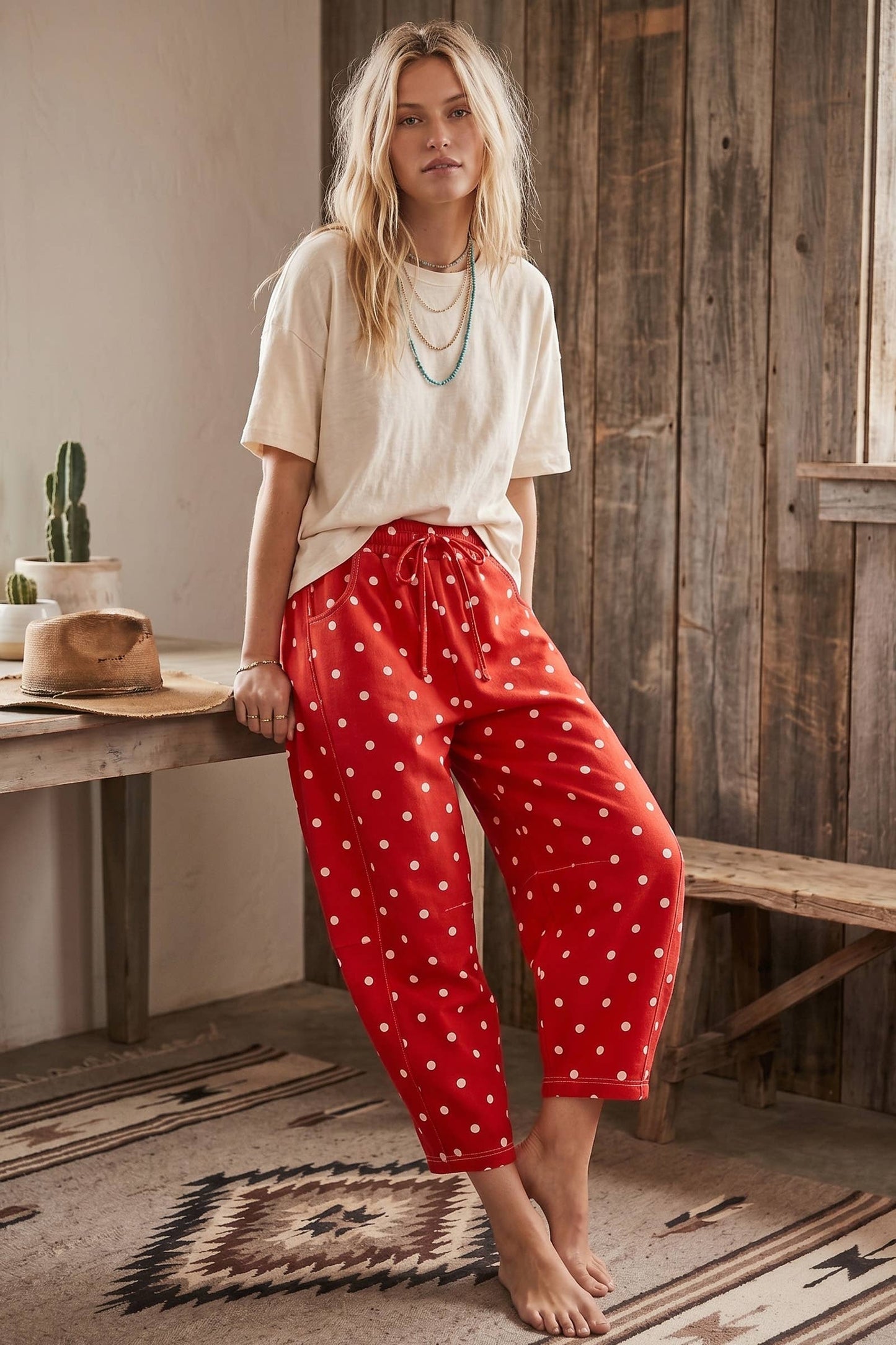 Polka Dot Scuba Barrel Lounge Pants