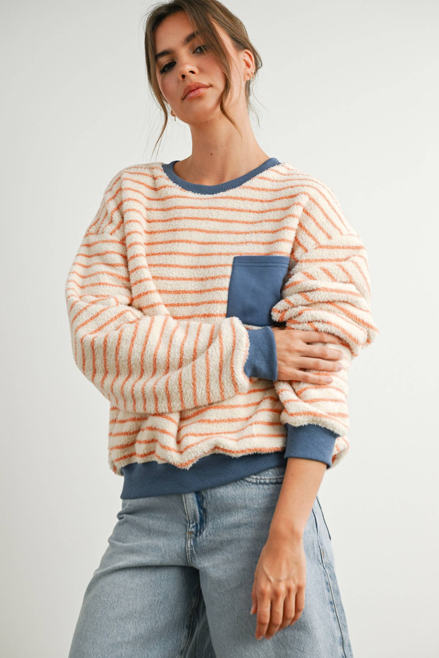 Doni Striped Oversized Crewneck Pullover