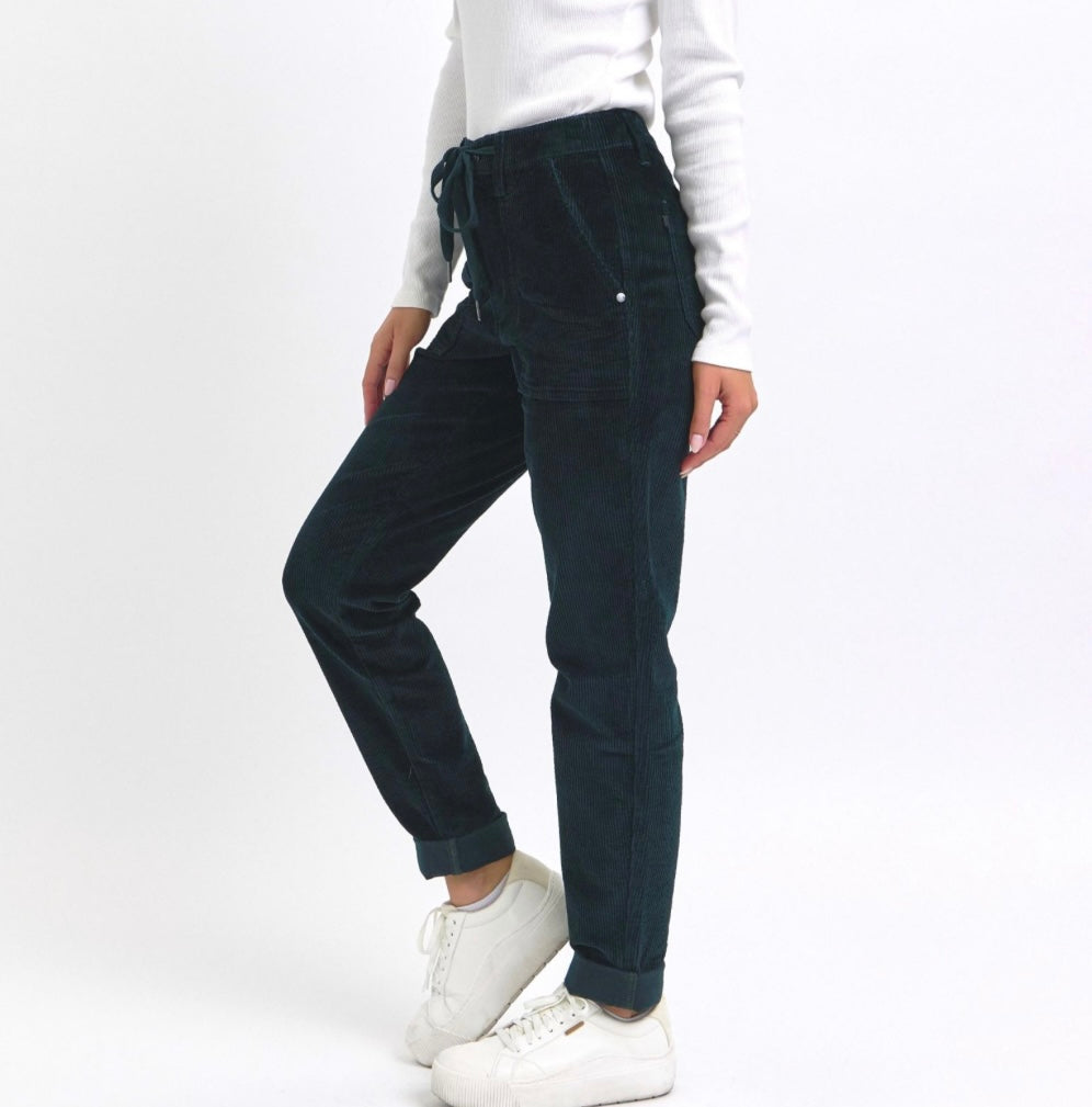 Emerald Cuffed Corduroy Joggers - Milly's Boutique