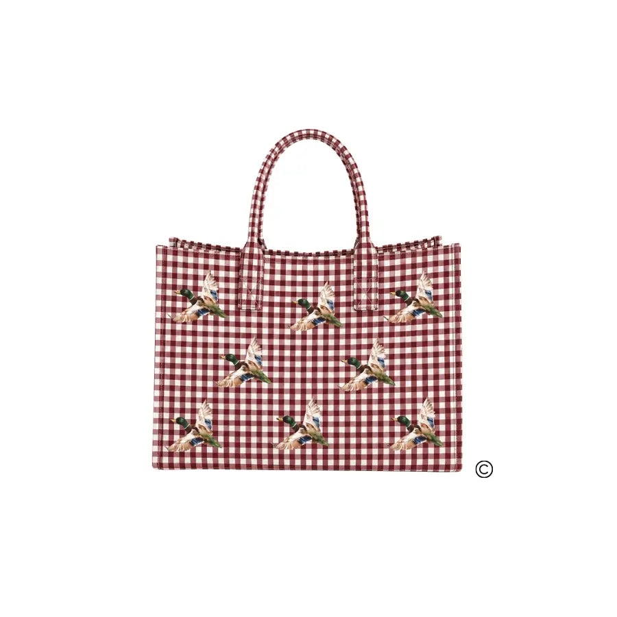 Mallard Marshland Green Gingham Vinyl Tote©