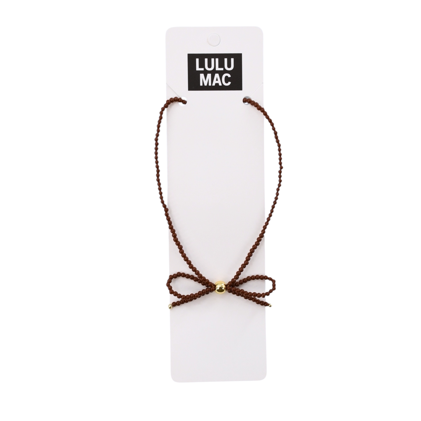 LULU Bow Necklace Brown