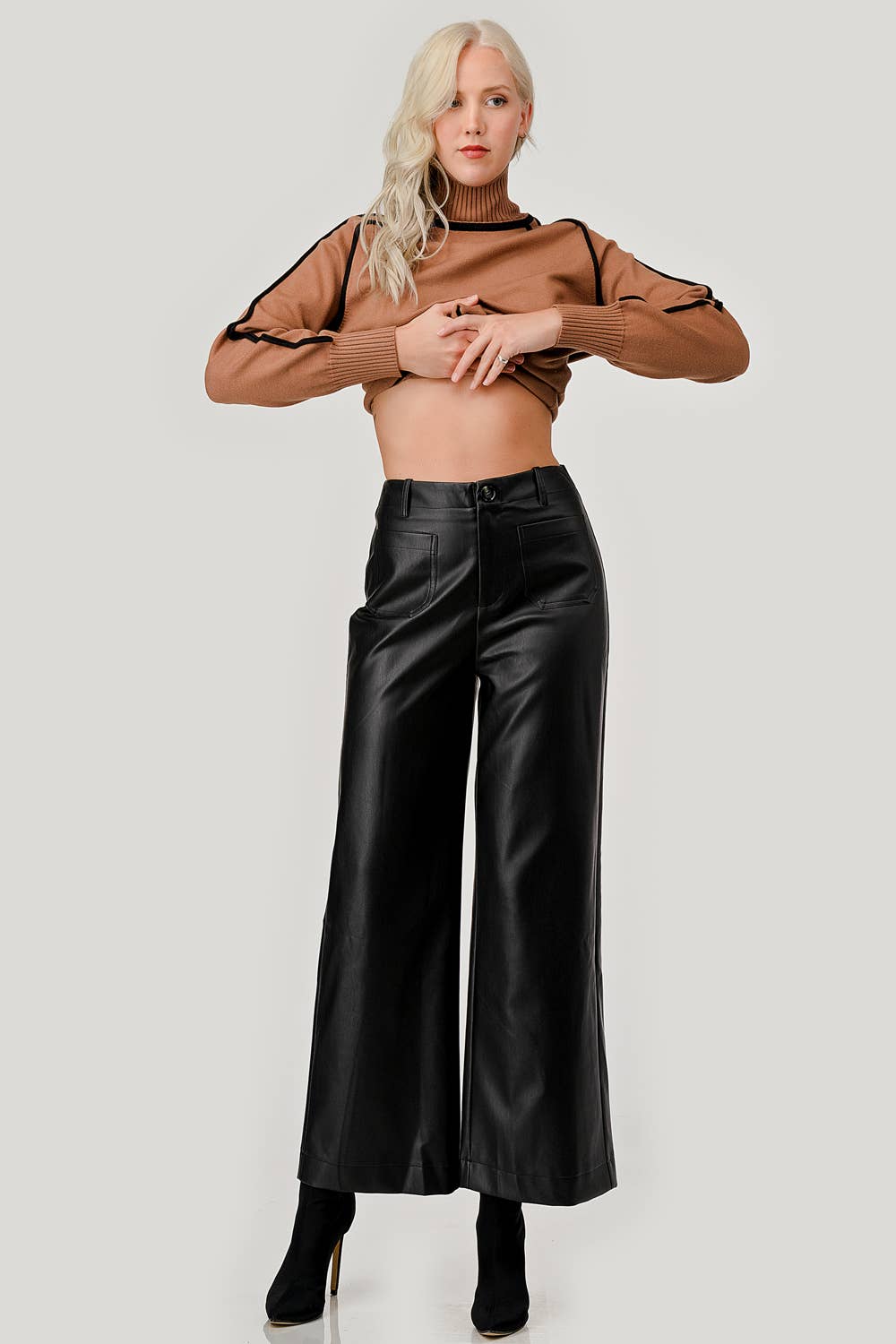 Faux Leather Wide-Leg Pants - Milly's Boutique
